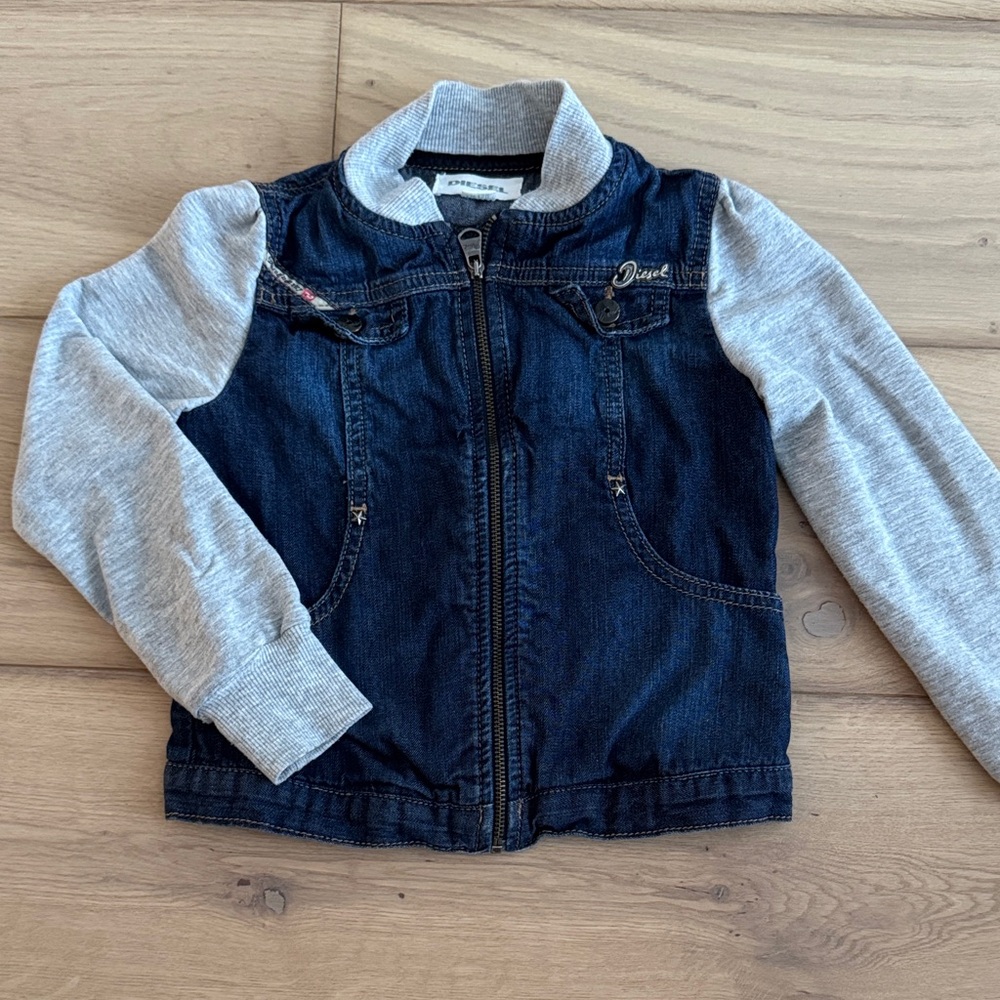 DIESEL Kids Denim and Gray Jean Jacket size 6